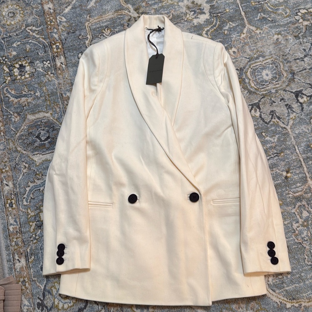 All Saints Cream Wool Blazer Size 4 NWT